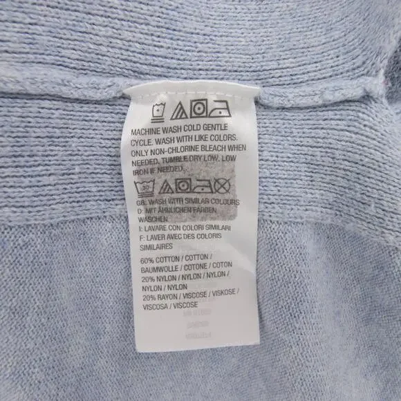 H by Halston Sweater Top Blue V Neck Bell Sleeve 3/4 Sleeve Blouse Casual Size M - Picture 10 of 11